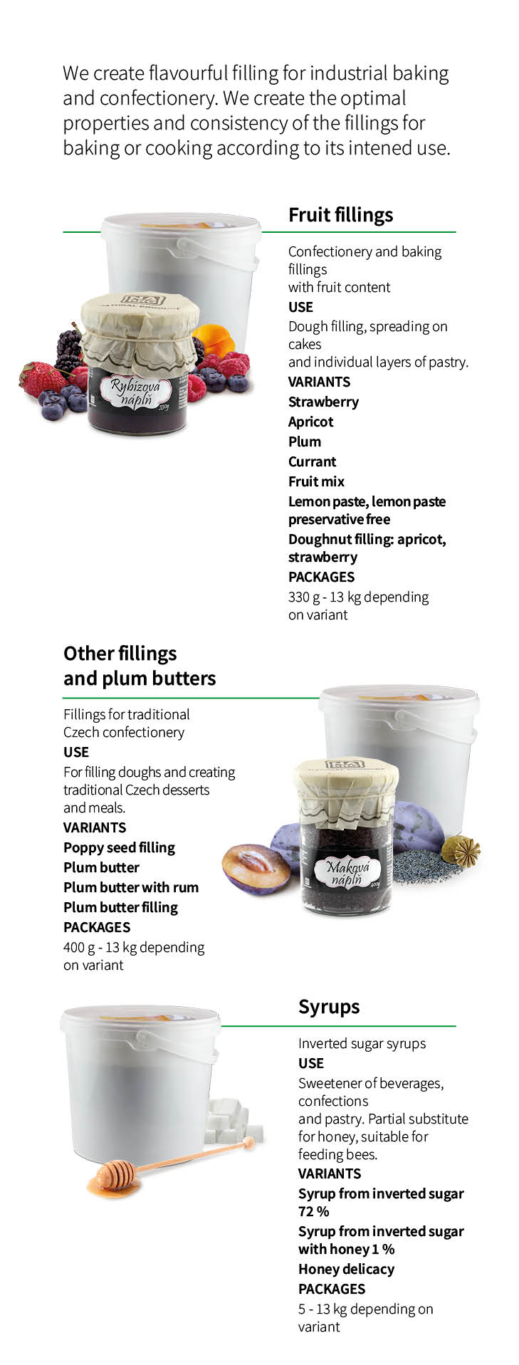 Confectionery fillings and syrups